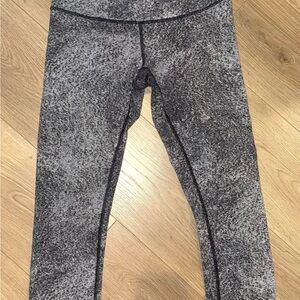 Lululemon Wunder Under Crop Leggings Speckled Grey High Rise Yoga Pants Size 8
